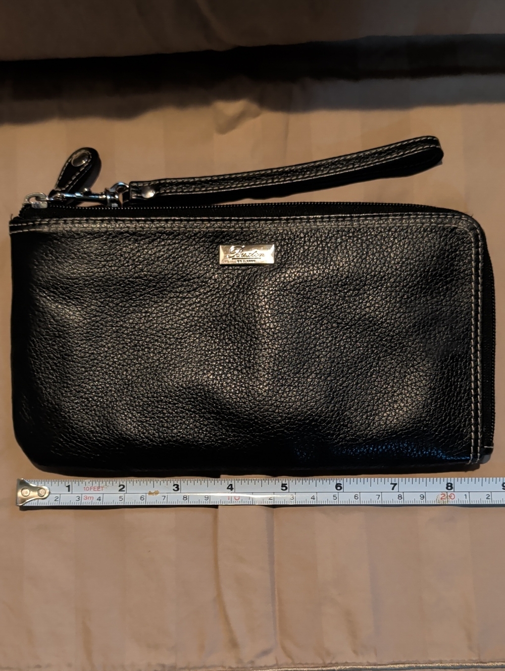 Buxton Black Leather Wristlet Clutch